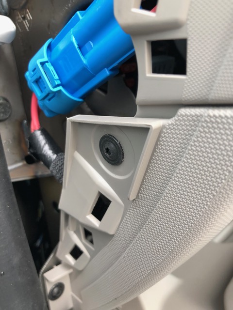 Torx screws and blue connector