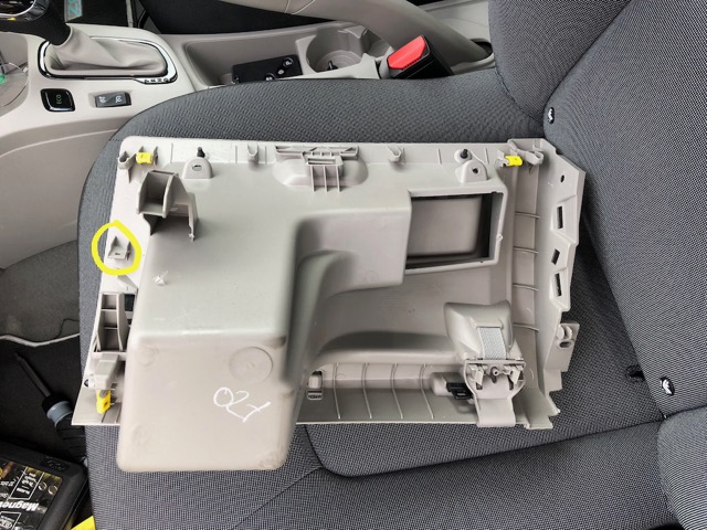 Removed glove box