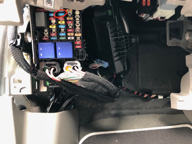 Exposed fuse box
